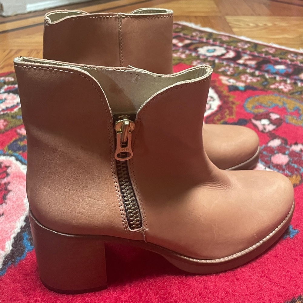 Anthropologie MTNG Originals Becca Brown Leather Ankle Boots Like New👢 - Picture 7 of 9